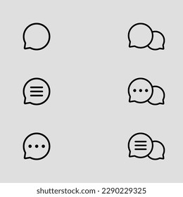 conjunto de iconos de esquema de mensajes con representación vectorial aislada