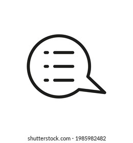 Message Outline Vector  Icon. Illustration Of A Stroke Vector On A White Background. From App And Website.