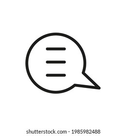 Message Outline Vector  Icon. Illustration Of A Stroke Vector On A White Background. From App And Website.