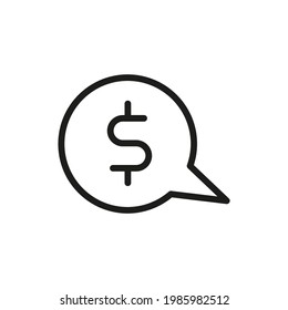 Message Outline Vector  Icon. Illustration Of A Stroke Vector On A White Background. From App And Website.