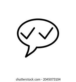 Icono del vector de contorno del mensaje. Ilustración De Un Vector De Estroque Sobre Un Fondo Blanco. Para App Y Sitio Web