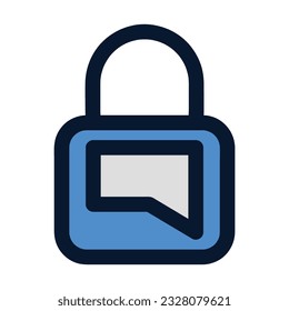 Message Padlock Icon. Flat Color Icon Design.