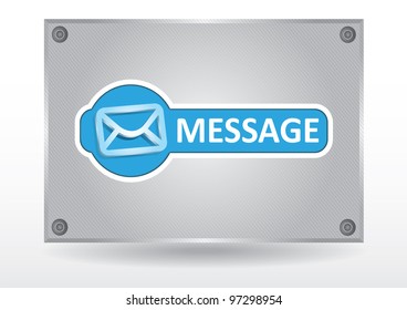 Message panel with mail icon and background - vector illustration