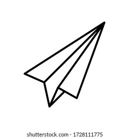 Mensaje, papel, estilo de contorno de icono de plano para su diseño web, logotipo, interfaz de usuario. ilustración