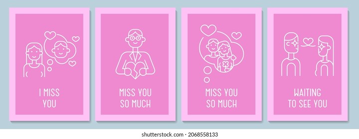 Message for partner postcard with linear glyph icon set. Greeting card with decorative vector design. Simple style poster with creative lineart illustration. Flyer with holiday wish pack
