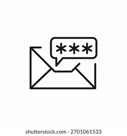 Vector de signo de icono de Contraseña de mensaje