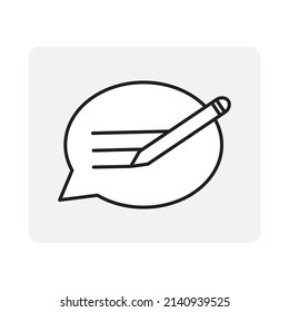 Message pen, great design for any purposes. Business vector icon. Vector illustration. stock image.