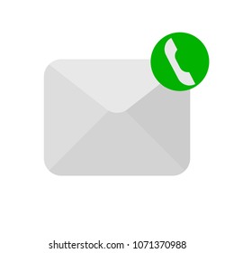 Message phone handset icon. vector illustration. flat style