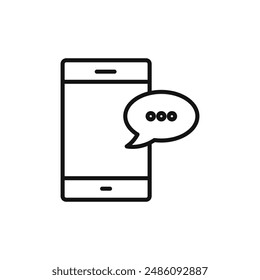 Message phone icon logo sign vector outline