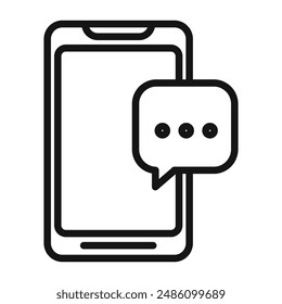 Marca de icono de teléfono de mensaje en estilo relleno