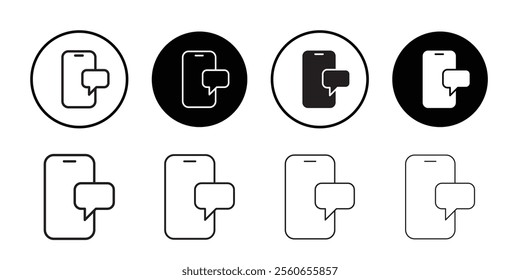 Message phone icon Outline vector for web ui