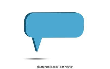 Message phone icon with shadow and text messenger. Blue color with gradient. Concept of communication 