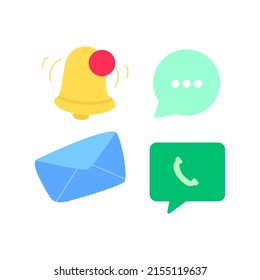 message and phone icon vector