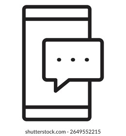 Mensaje icono de teléfono Ilustración vectorial signo aislado