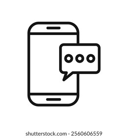 Message phone icon vector line logo art