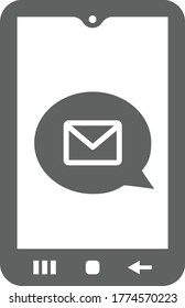 Message, phone, SMS gray icon