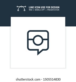 message photo shoot icon design vector illustration, chat camera symbol