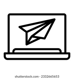 Message post icon outline vector. Smm truck. Cross marketing