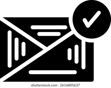 Message Read Glyph Vector Icon Design