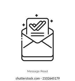 Message Read icon. Outline style icon design isolated on white background