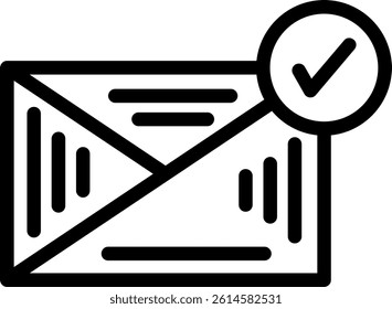 Message Read Line Vector Icon Design