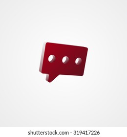 Message Red 3d  illustration