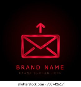 Message red chromium metallic logo