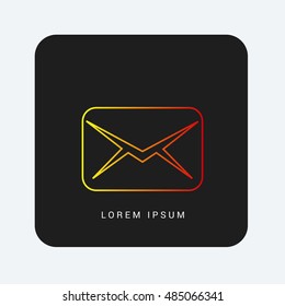 Message Red & Orange gradient attractive line thin icon / logo design