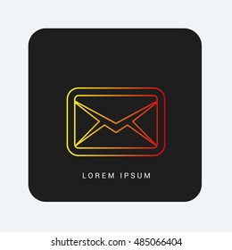 Message Red & Orange gradient attractive line thin icon / logo design