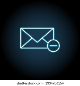 Message Remove icon in neon style. Simple thin line, outline vector of web, minimalistic icons for UI and UX, website or mobile application