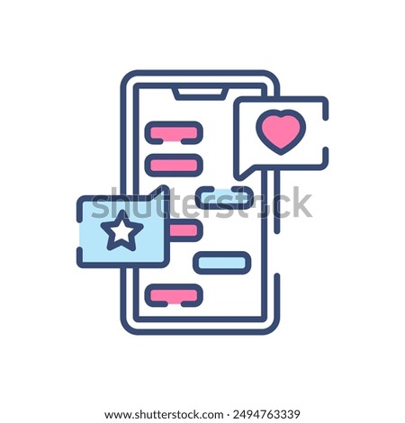 Message Reply Filled Color Icon, Vector illustration