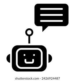 Message Robot icon line vector illustration