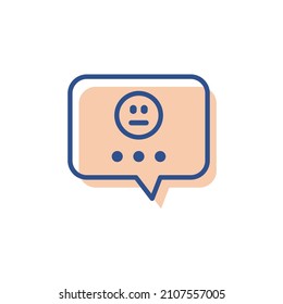 message with sad face icon lineal color. vector simple logo.