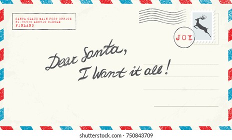 Message to Santa Claus. Vector illustration