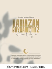 a message saying 'happy ramadan feast' to celebrate the feast of Muslims  and a small crescent to symbolize islam