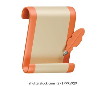 message scroller icon 3d illustration render