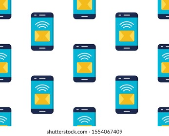 Message seamless pattern design, Repeat textile design. Fabric print.
