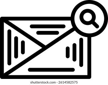 Message Search Line Vector Icon Design