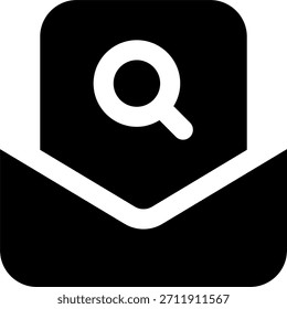 Message search vector design in modern style, chat lookup and communication history concept, digital messaging illustration. Glyph Icon
