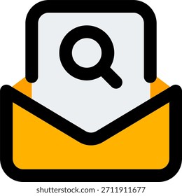 Message search vector design in modern style, chat lookup and communication history concept, digital messaging illustration. Filled Line Icon