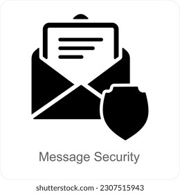 Message Security and safety icon concept