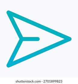 Mensaje Enviar Símbolo de plano de papel Icono de Vector de degradado lineal aislado.
