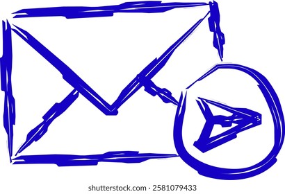 message sending icon in Doodle style