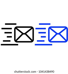 Message sending icon, envelope or mail icon can be used for printing or in web design 