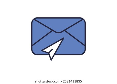 Message sending icon. Related to interaction. suitable for web site, app, user interfaces. flat line icon style