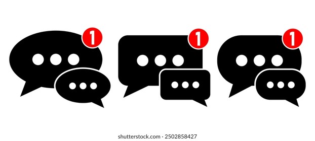 Message Sending Notification Vector Icon, Isolate Chat icon set, Conversation symbol for Business, App, Web, Clip art graphic elements in Modern style(Editable)