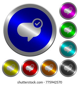 Message sent icons on round luminous coin-like color steel buttons