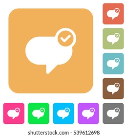 Message sent icons on rounded square vivid color backgrounds.