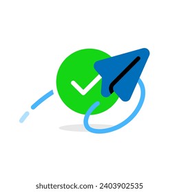 message sent successfully concept illustration flat design vector. simple graphic element for ui, infographic, icon
