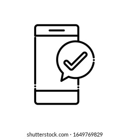 Message Sent Vector Line Icon. Illustration Style EPS 10 File